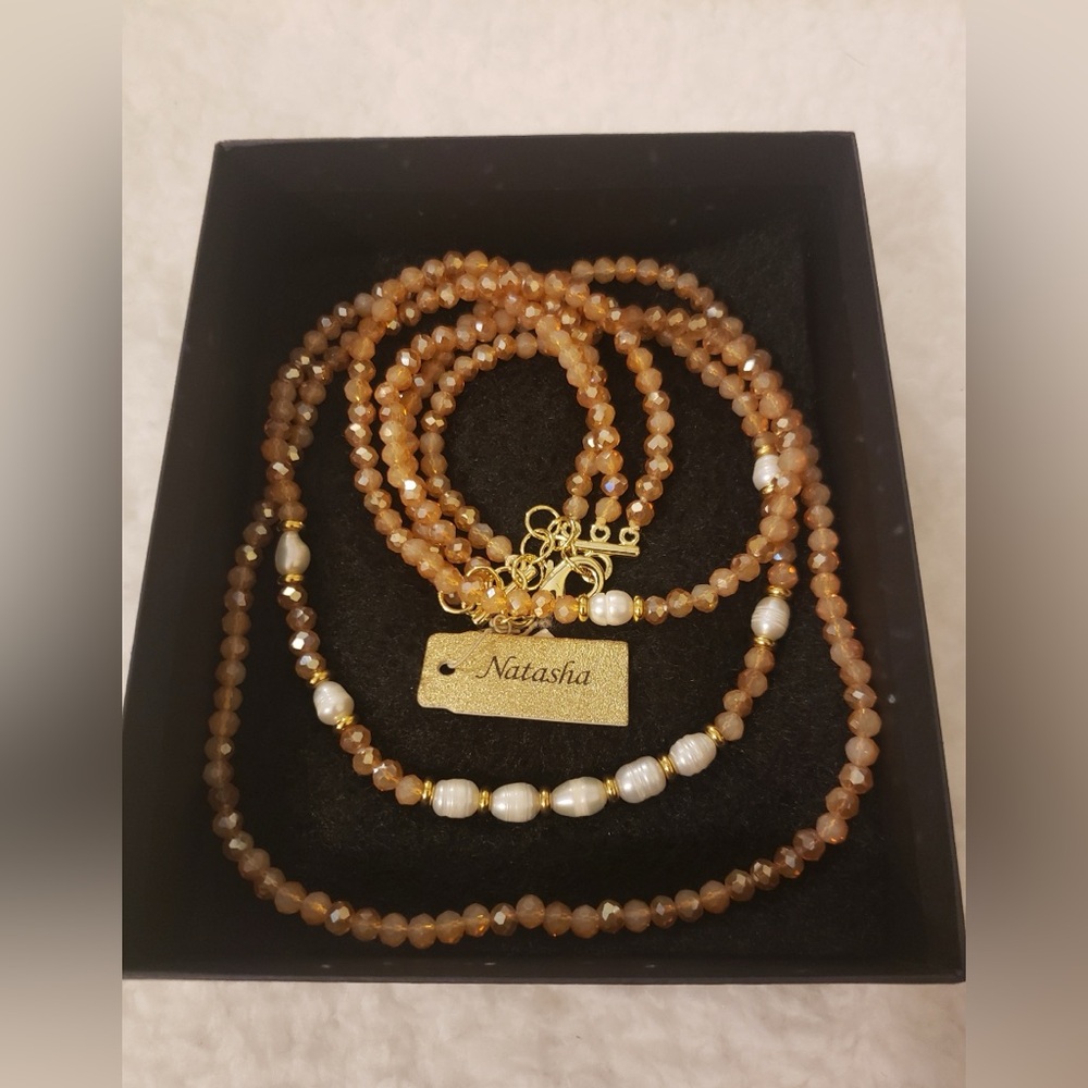 Natasha Gold Bead Necklace